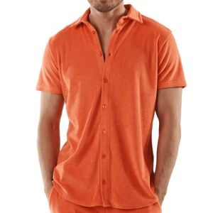 Bain de Mer Terrycloth Short Sleeve Shirt 2XL runs small New with tags